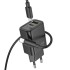 Hoco N61 Charging Adapter With (TC to TC) Cable Black (20W)